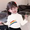 Camiseta Básica de Veludo Quente para Meninas, Roupa Outono e Inverno Gola Alta Meia para Crianças, Camiseta de Manga Longa para Crianças Tamanho Pequeno e Médio, Top Estilo Coreano para Bebê