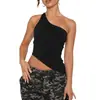 2026 Comercio Exterior Shopee Amazon Camiseta Irregular Transfronteriza Europea y Americana Verano Color Sólido Nuevo Estilo Sin Mangas Ropa para Mujer