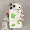 Pulsera de Trébol de Cuatro Hojas Adecuada para Funda de Teléfono Apple 17Promax Carcasa Iphone15 Patrón 16 Estilo Fresco de Verano 14