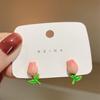 Diseño Nicho Coreano Flor Rosa Primavera y Verano Aretes 2025 Nuevo Trendy Lujo Accesible Aretes Simples Aretes para Mujeres