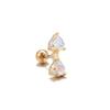 Brincos de tarraxa AB Zircon coloridos de venda quente transfronteiriça moda novo geométrico aço inoxidável haste fina piercing osso da orelha brincos de tarraxa