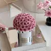 [En Stock] Nuevo Producto Cubo de Abrazo con Lazo Mediano Caja de Regalo con Flores Preservadas