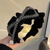 Outono e Inverno veludo strass cisne negro tiara borda larga lavagem de rosto grampo de pressão novo alto caveira topo tiara alta costura cocar