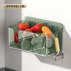 Caja de Almacenamiento Multiusos Transparente Cebolla Jengibre Ajo Estante de Almacenamiento de Cocina Baño Artefacto de Almacenamiento de Pared para Baño Sin Taladrar