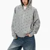 Moletom com capuz e mangas raglan estampado de estrelas em estilo retrô americano para homens e mulheres, novo design com uma vibe casual, jaqueta cardigã com zíper