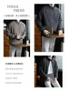 Design Raglan DesconstruídoCardigã Masculino Minimalista com Gola Alta e Zíper Outono/Inverno Old Money Pesado Grosso Moletom Casual