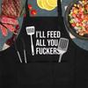 Delantal caliente de Amazon para hombres y mujeres, pareja, cocina, barbacoa, comercio exterior transfronterizo, logotipo, letra, I'LL FEED