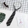 Gravata Plaid JK Ajustável para Uniforme Estudantil Feminino, Gravata Listrada Estilo Japonês, Gravata Estilo College para Homens, Curta Estilo Ins