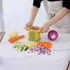 El nuevo cortador de verduras no lastima la mano al cortar rábano en cubos patata en cubos jamón en cubos cebolla cortador de verduras