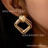 Par de Aretes de Moda Cuadrados Cruzados Geométricos para Mujer Moda Combinable Regalo