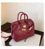 Bolso Kelly de Patrón Cocodrilo de Moda Personalizado de Fábrica para Mujer Bolso de Mano Europeo y Americano Bolso de Lujo Ligero de Moda Bolso de Platino Bolso Cruzado