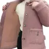 Abrigo de Invierno Engrosado con Forro de Forro Polar Compuesto Piel de Cordero Abrigo para Mujer Moda Talla Grande Ropa Cálida Versátil Top de Terciopelo de Grano