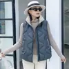 Moda Otoño/Invierno 2026 Chaleco de Algodón con Cuello Alto, Chaleco Elegante Bloque de Color Estilo Coreano, Chaqueta de Mujer Estilo Coreano