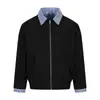 Chaqueta de hombre con diseño de cuadros de dos piezas falso, solapa de doble capa, única y de corte holgado, moda callejera casual de primavera y otoño