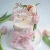 Celebridad de Internet 38 Festival de la Diosa Decoración de Pastel Borde de Pastel Impreso Estilo Europeo Retro Cinta Plisada con Volantes Tulipán