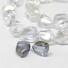 Cuentas de vidrio heterosexual con perforación de diamante color AB de vidrio para joyería DIY