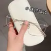 Novo Estilo Ultraleve, Puro e Natural para Influenciadoras Femininas, Armações de Óculos de Titânio Sem Aro Poligonais Que Podem Ser Equipadas com Lentes de Grau