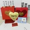 Serie de Pasteles en Forma de Corazón de Oro Puro 999, Un Corazón para Ti, Felices Recién Casados, Amor, Feliz Cumpleaños, Venta al por Mayor Personalizada