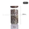 Frasco de Almacenamiento de Vidrio de Alto Borosilicato con Tapa de Madera de Acacia de 90 mm para Alimentos, Granos y Joyería, Frasco Sellado de Vidrio, Almacenamiento Transparente