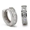 Cuarteto de Diamantes Suizos Simple Hebilla de Oreja con Poste Chapada en Plata Imitación Diamante Destellante Pendientes para Hombre Pendientes Cuadrados de Presión con Diamante Coreanos