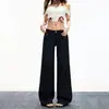 Estilo Retro Milenio Rojo Rosa Puntada de Contraste Sentido del Diseño Jeans Ajustados Pierna Ancha Pierna Recta Pantalones Largos Nuevos de Primavera Extra Largos