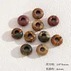 Cuentas Planas de Ágata de Cristal Natural Estilo Chino Vintage con Agujeros Grandes para Accesorios de Pulseras Trenzadas DIY