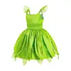 Vestido de Luxo Sininho Infantil Vestido de Fada Verde para Meninas Vestido de Halloween Natal