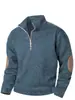 Nueva Sudadera Chaqueta con Cremallera y Cuello Alto para Hombre, Suéter Cardigan Jacquard Casual con Empalme Conjunto para Hombre