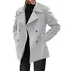 Site Independente Transfronteiriço Roupas Masculinas Primavera e Outono Novo Estilo Casaco de Comprimento Médio Comércio Exterior Dupla Face Casual Tamanho Grande Jaqueta Casaco Trench