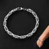 Pulsera de Acero Inoxidable Transfronteriza, Pulsera de Acero de Titanio Hip-Hop Europeo y Americano para Hombre, Sencilla y de Alta Gama, No se Desvanece, Joyería de Mano de Moda