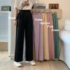 Calça Feminina Casual Versátil Slimming Loose Retro Fina de Perna Larga Caimento Solto Cintura Alta Reta Nova Outono Verão