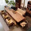 Novo Conjunto de Mesa de Chá e Cadeiras em Madeira Maciça Estilo Chinês Noz Preta Norte-Americana Mesa para Preparo de Chá de Recepção de Escritório Estética da Dinastia Song Fixo