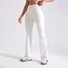 Pantalones deportivos acampanados de cuero sintético de cintura alta, sin costuras, anti-rizos, pantalones de correr adelgazantes para mujer, pantalones de fitness, pantalones de yoga