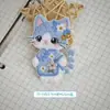 Parches de tela de gato cheongsam bordados de dibujos animados autoadhesivos para ropa y bolsos Apliques decorativos DIY Parches de accesorios de ropa