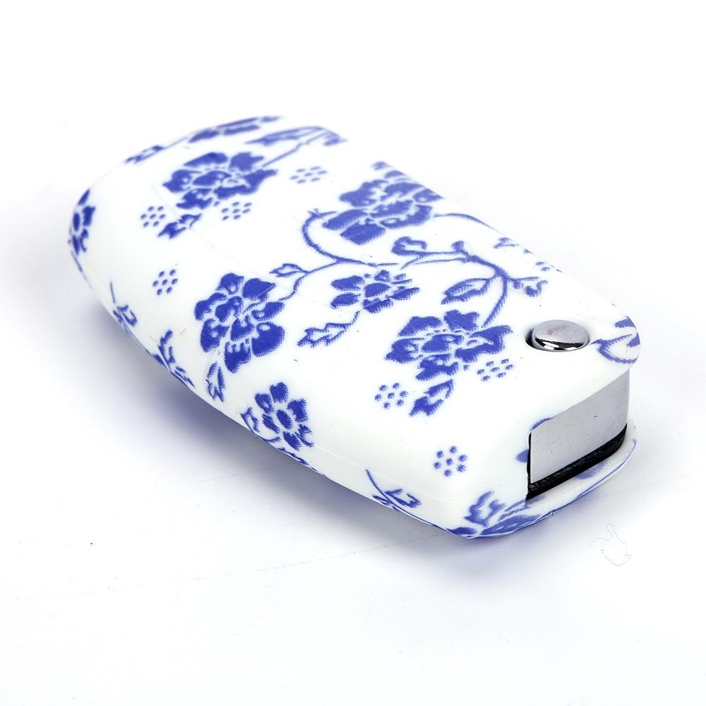 福特经典福克斯折叠3键无标水转印青花瓷