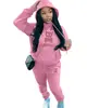 Novo conjunto de moletom com capuz casual de comércio exterior marca de moda conjunto de moletom estampado com cabeça de urso tamanho europeu moletom