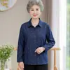 Conjunto de Primavera de la Abuela 2026 Nueva Camisa de Moda para Mujeres de Mediana Edad y Mayores, Top Holgado de Manga Larga para Señoras Mayores y Madres