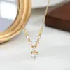 2026 Nuevo Estilo Zirconia Microincrustada Moda Elegante Collar de Cadena para Clavícula con Forma de Corazón para Mujer, Diseño Sencillo Exquisito Accesorio de Cadena para el Cuello