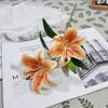2 flores 1 capullo 3D feliz Lirio boda camino guía decoración fila de flores flor artificial de alta gama Blanco verde decoración sala de bodas coreana