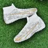 Zapatos de fútbol de cuero talla 47 al por mayor, zapatillas deportivas de caña alta para hombre talla 45, entrenamiento transfronterizo, zapatos de fútbol para niños con tacos largos talla 46, otros