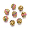 Cuentas de Gota de Aceite de Cobre, Cuentas de Hoja de Gota de Aceite de Oro Antiguo, Cuentas Huecas con Patrón de Nube, Cuentas para Bordar, Cuentas Sueltas para Pulsera y Collar Hechos a Mano para DIY