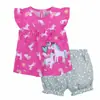 Comercio Exterior Ropa Infantil Verano Nuevo Transfronterizo Al por Mayor Hombres y Mujeres Bebé Manga Corta Pantalones Cortos Camiseta Conjunto de Dos Piezas