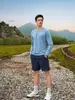 Tamanho europeu, absorvente de suor, secagem rápida, antibacteriano 7A, resistente a UV, tecido canelado 100% poliéster, camiseta esportiva de manga longa profissional