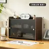 Estante de mesa de estudo, prateleira para armazenamento de documentos, armário de armazenamento à prova de poeira para desktop, armário de armazenamento multifuncional com gavetas, estante pequena