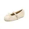 Waiwai Girl 350-1 Sapatos Peludos com Laço Aumento Interno de Altura Sapatos Planos de Algodão Mary Jane Sapatilhas para Mulheres