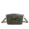 Nueva bolsa bandolera para mujer de gran capacidad, estilo simple, cuero suave, correa ancha para el hombro, bolsa tipo concha de estilo étnico, multi-compartimento, transfronteriza, vintage