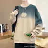 Nova blusa de moletom masculina gola redonda para outono e inverno, pulôver moderno de corte solto, peça básica casual estilosa de manga longa