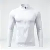 Nova Jaqueta Cardigan com Zíper Secagem Rápida Esportiva Fitness Primavera Outono Masculina Elástica para Corrida Treino Gola Alta Manga Longa Camiseta
