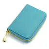 Camada Superior de Couro Bovino RFID Porta-Cartões Múltiplos Porta-Cartões Masculino Porta-Cartões Feminino Couro Patenteado Zíper Carteira de Couro Anti-roubo Escova