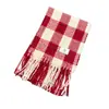 Cachecol Xadrez Vermelho de Natal para Mulheres no Outono e Inverno Estilo Coreano Imitação de Caxemira Luxo Acessível Alta Qualidade Cachecol Xale Quente